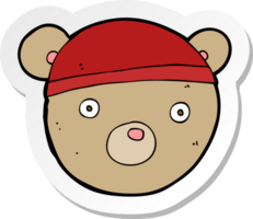 pegatina de un sombrero de oso de peluche de dibujos animados png