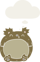 dibujos animados oso con pensamiento burbuja en retro estilo png