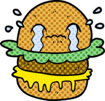 cartoon crying fast food burger png