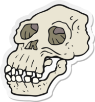 sticker of a cartoon ancient skull png