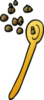 cartoon doodle cereal on a spoon png