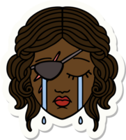 sticker of a crying human rogue character png