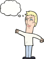 cartoon annoyed man with thought bubble png