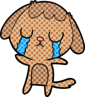 cute cartoon dog crying png
