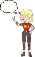 hand drawn thought bubble cartoon rock girl png