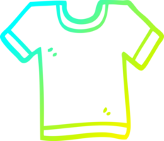 cold gradient line drawing of a cartoon tee shirt png