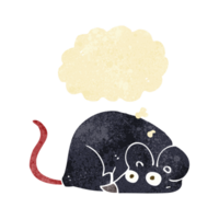 cartoon white mouse with thought bubble png