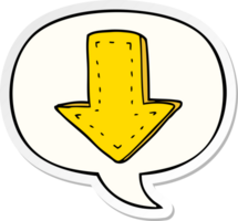 cartoon pointing arrow with speech bubble sticker png