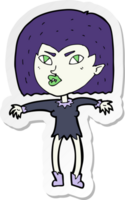 adesivo de uma garota vampira de desenho animado png