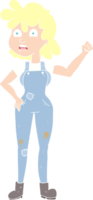 piatto colore illustrazione di donna tremante cazzotto png