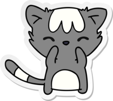 hand- getrokken sticker tekenfilm van schattig kawaii kat png