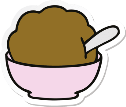 klistermärke av en udda handritad chokladglass png