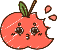 dibujo de tiza de manzana png