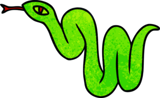 hand drawn textured cartoon doodle of a garden snake png