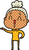 anciana feliz de dibujos animados png