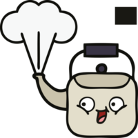 cute cartoon of a steaming kettle png