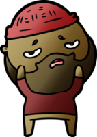 cartoon worried man with beard png