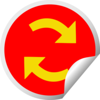 circulaire pellen sticker tekenfilm van een recycling pijlen png