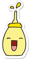 sticker of a quirky hand drawn cartoon happy mustard png