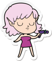 sticker of a cartoon elf girl png