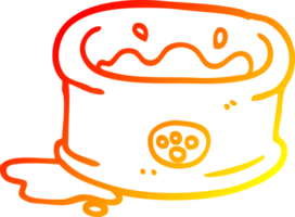 warm gradient line drawing of a cartoon pet bowl png