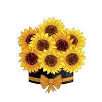 Realistic detailed sunflowers bouquet vector