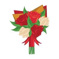 Realistic detailed rose flowers bouquet vector