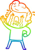 arco Iris gradiente linha desenhando do uma desenho animado chorando homem png