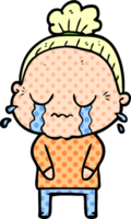 cartoon crying old lady png