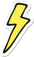 sticker of a cartoon lightning bolt png