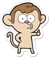 autocollant d'un singe hurlant de dessin animé png