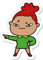 pegatina de una mujer de dibujos animados png