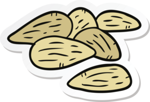 pegatina de una caricatura de almendras png