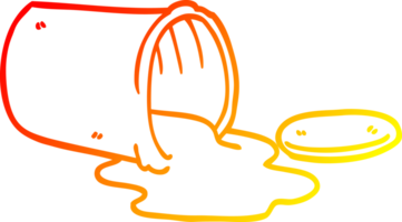 warm gradient line drawing of a cartoon spilt paint png