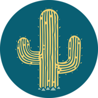 image emblématique de style tatouage d'un cactus png
