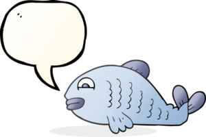 Hand gezeichnet Rede Blase Karikatur Fisch png