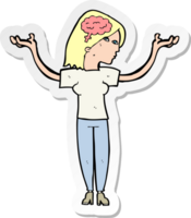 sticker of a cartoon intelligent woman png