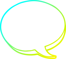 cold gradient line drawing of a cartoon red speech bubble png