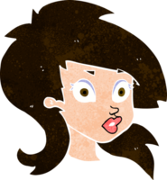 cartoon pretty surprised woman png