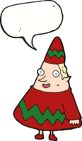 cartone animato elfo con discorso bolla png