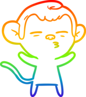 arco Iris gradiente linha desenhando do uma desenho animado suspeito macaco png