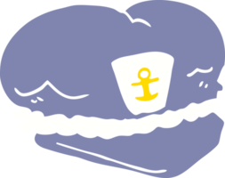 sombrero de marinero de dibujos animados de estilo de color plano png