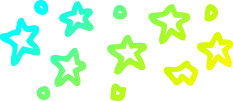 frío degradado línea dibujo de un dibujos animados estrellas png