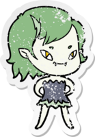 distressed sticker of a vampire girl in dress png