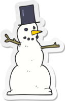 sticker of a cartoon snowman png