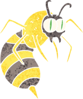 retro illustration style quirky cartoon wasp png