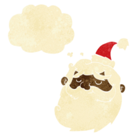 cartoon santa claus face with thought bubble png