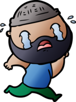 cartoon bearded man crying png