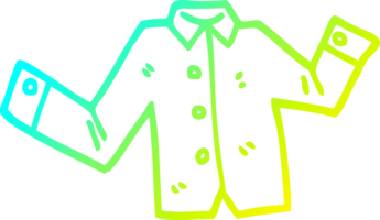 cold gradient line drawing of a cartoon business shirt png