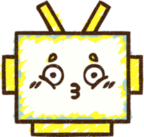 dessin à la craie de visage de robot png